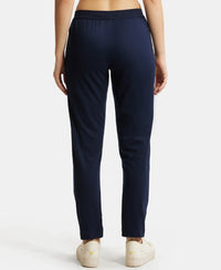 Super Combed Cotton Rich Relaxed Fit Trackpants With Contrast Side Piping and Pockets - Navy Blazer