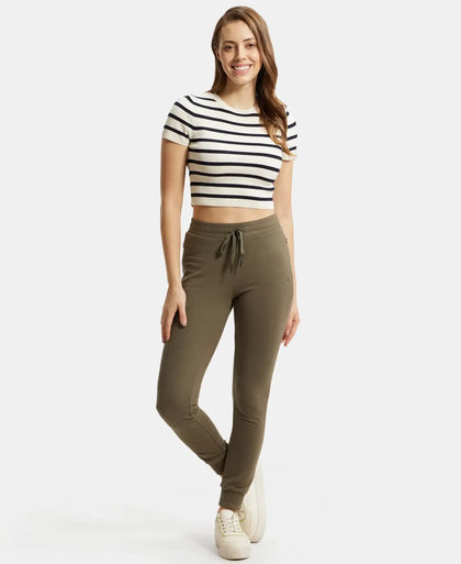 Super Combed Cotton Elastane Stretch Slim Fit Joggers with Side Pockets - Beetle