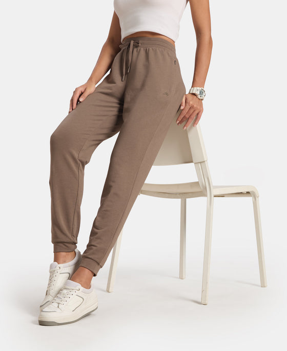 Super Combed Cotton Elastane French Terry Relaxed Fit Joggers With Zipper Pockets - Falcon