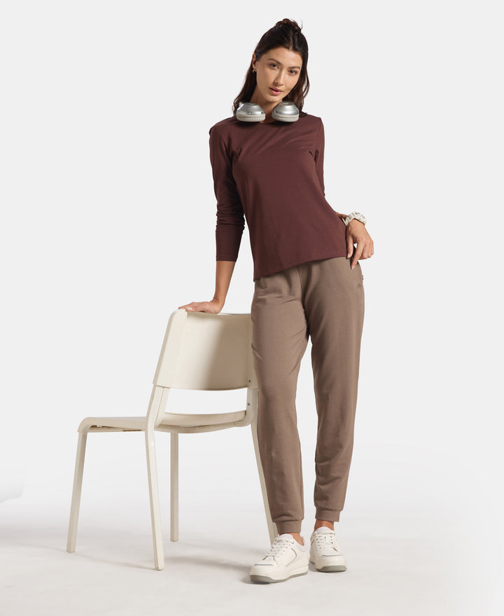 Super Combed Cotton Elastane French Terry Relaxed Fit Joggers With Zipper Pockets - Falcon