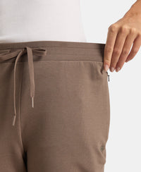 Super Combed Cotton Elastane French Terry Relaxed Fit Joggers With Zipper Pockets - Falcon