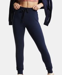 Super Combed Cotton Elastane French Terry Slim Fit Joggers With Zipper Pockets - Navy Blazer