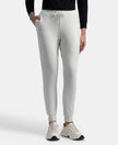 Super Combed Cotton Elastane French Terry Relaxed Fit Joggers With Zipper Pockets - Off White Melange