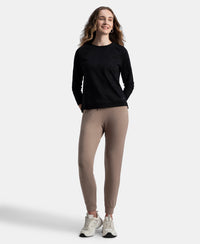 Super Combed Cotton Elastane French Terry Relaxed Fit Joggers With Zipper Pockets - Taupe Grey