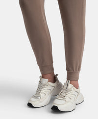 Super Combed Cotton Elastane French Terry Relaxed Fit Joggers With Zipper Pockets - Taupe Grey