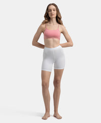 Super Combed Cotton Elastane Stretch Multiway Styled Crop Top With Adjustable Straps and StayFresh Treatment - Rose