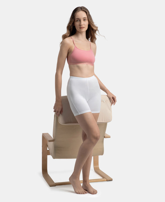 Super Combed Cotton Elastane Stretch Multiway Styled Crop Top With Adjustable Straps and StayFresh Treatment - Rose