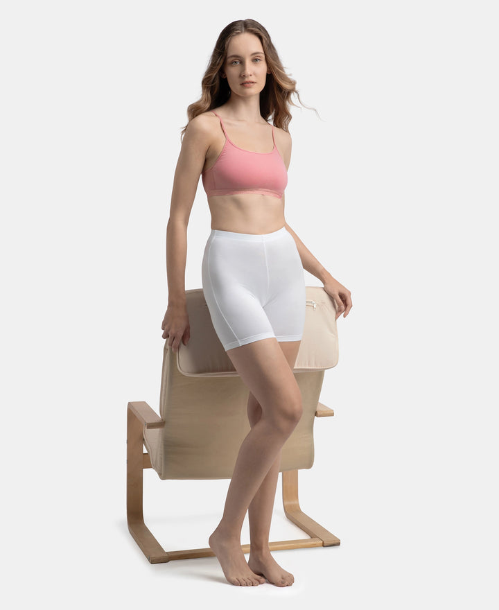 Super Combed Cotton Elastane Stretch Multiway Styled Crop Top With Adjustable Straps and StayFresh Treatment - Rose