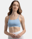 Super Combed Cotton Elastane Stretch Multiway Styled Crop Top With Adjustable Straps and StayFresh Treatment - Soft Chambray