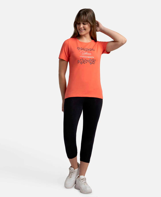 Super Combed Cotton Elastane Stretch Regular Fit Graphic Printed Round Neck Half Sleeve T-Shirt  - Dubarry print050-4