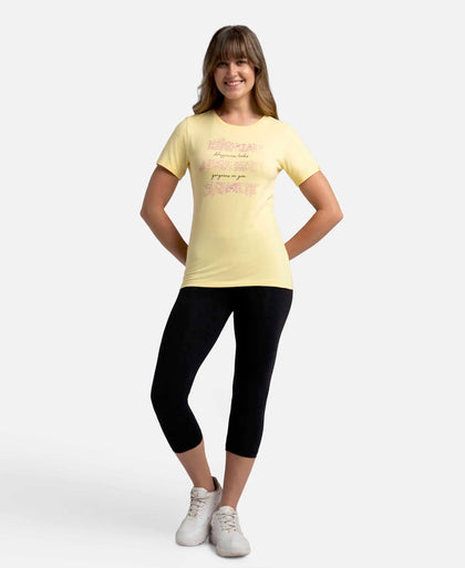 Super Combed Cotton Elastane Stretch Regular Fit Graphic Printed Round Neck Half Sleeve T-Shirt  - Pineapple Slice Assorted Prints-4