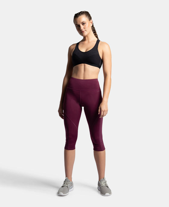 Wirefree Padded Super Combed Cotton Elastane Stretch Full Coverage Racerback Active Bra with StayFresh and Moisture Move Treatment - Black