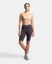 Wirefree Padded Super Combed Cotton Elastane Stretch Full Coverage Racerback Active Bra with StayFresh and Moisture Move Treatment - Skin