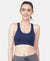 Wirefree Padded Super Combed Cotton Elastane Stretch Full Coverage Racerback Styling Active Bra with StayFresh and Moisture Move Treatment - Imperial Blue
