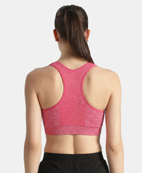 Wirefree Non Padded Micro Touch Nylon Elastane Full Coverage Reversible Active Bra With StayFresh Treatment - Ruby Melange