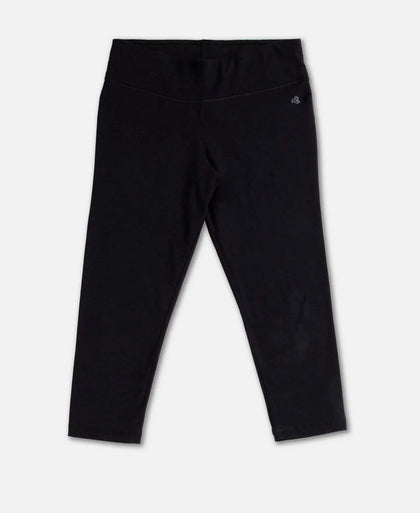 Super Combed Cotton Elastane Stretch Slim Fit Capri with Ultrasoft Waistband - Black-8