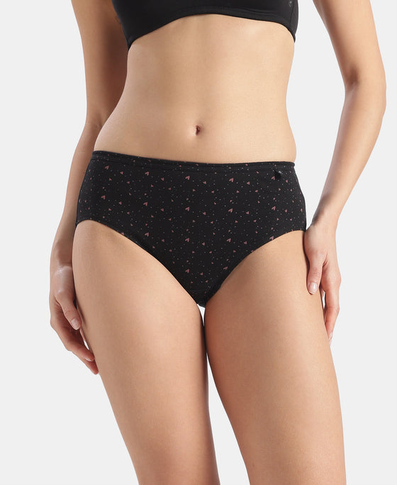 High Coverage Super Combed Cotton Hipster With Concealed Waistband and StayFresh Treatment - Dark Prints (Pack of 5)