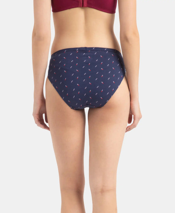 Medium Coverage Super Combed Cotton Bikini with Concealed Waistband and StayFresh Treatment - Dark Prints (Pack of 5)