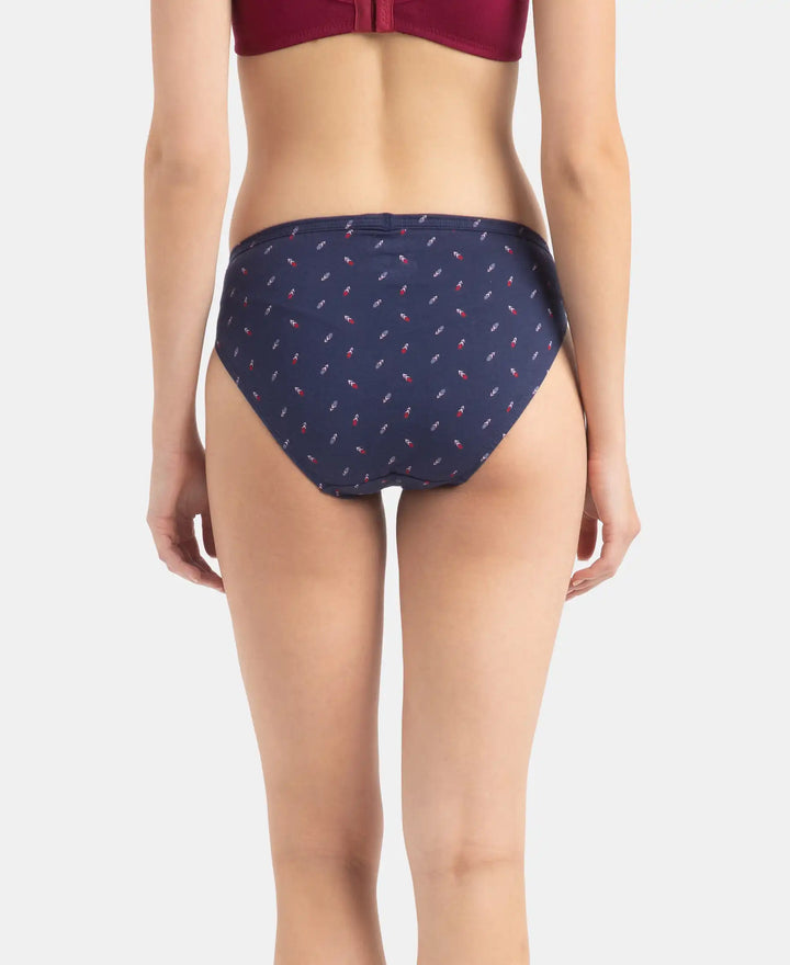 Medium Coverage Super Combed Cotton Bikini with Concealed Waistband and StayFresh Treatment - Dark Prints (Pack of 5)