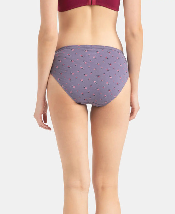 Medium Coverage Super Combed Cotton Bikini with Concealed Waistband and StayFresh Treatment - Dark Prints (Pack of 5)