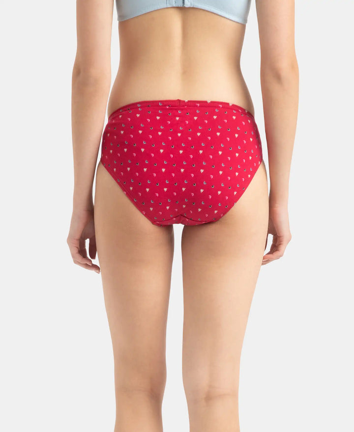 Medium Coverage Super Combed Cotton Bikini with Concealed Waistband and StayFresh Treatment - Dark Prints (Pack of 5)