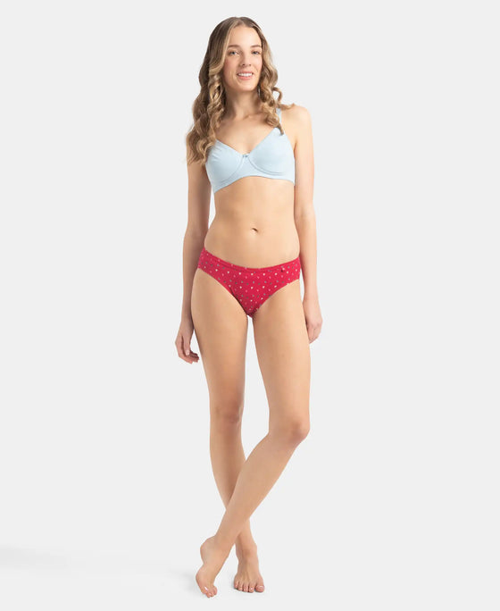 Medium Coverage Super Combed Cotton Bikini with Concealed Waistband and StayFresh Treatment - Dark Prints (Pack of 5)