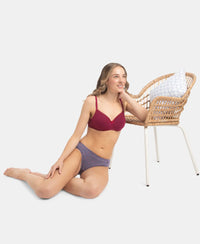 Medium Coverage Super Combed Cotton Bikini with Concealed Waistband and StayFresh Treatment - Dark Prints (Pack of 5)