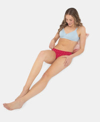 Medium Coverage Super Combed Cotton Bikini with Concealed Waistband and StayFresh Treatment - Dark Prints (Pack of 5)