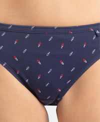 Medium Coverage Super Combed Cotton Bikini with Concealed Waistband and StayFresh Treatment - Dark Prints (Pack of 5)