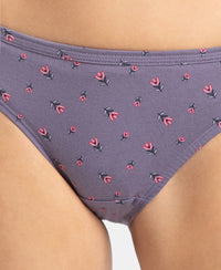 Medium Coverage Super Combed Cotton Bikini with Concealed Waistband and StayFresh Treatment - Dark Prints (Pack of 5)