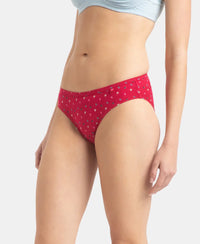 Medium Coverage Super Combed Cotton Bikini with Concealed Waistband and StayFresh Treatment - Dark Prints (Pack of 5)