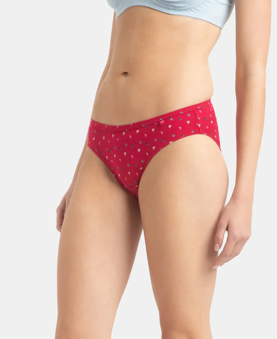 Medium Coverage Super Combed Cotton Bikini with Concealed Waistband and StayFresh Treatment - Dark Prints (Pack of 5)