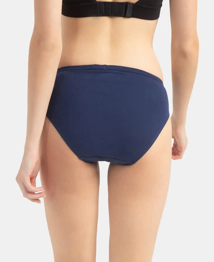 Medium Coverage Super Combed Cotton Bikini With Concealed Waistband and StayFresh Treatment - Dark Assorted (Pack of 5)