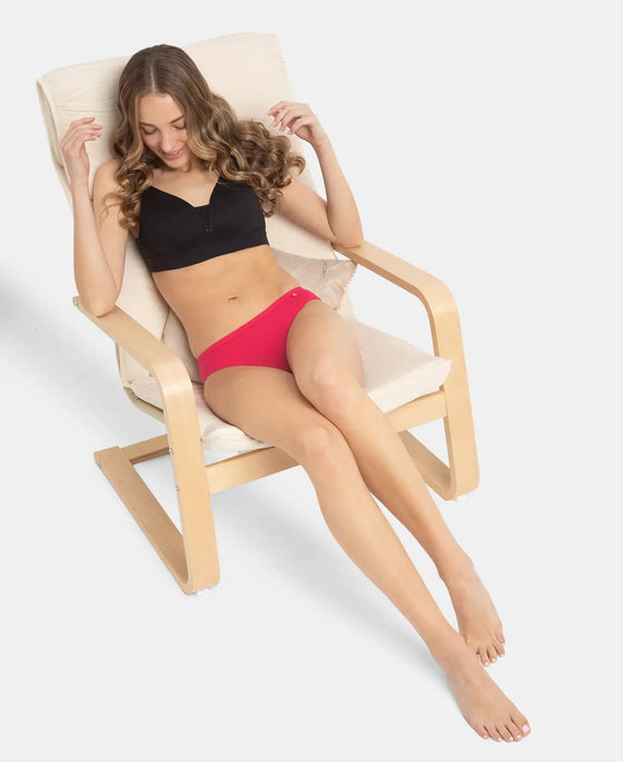 Medium Coverage Super Combed Cotton Bikini With Concealed Waistband and StayFresh Treatment - Dark Assorted (Pack of 5)