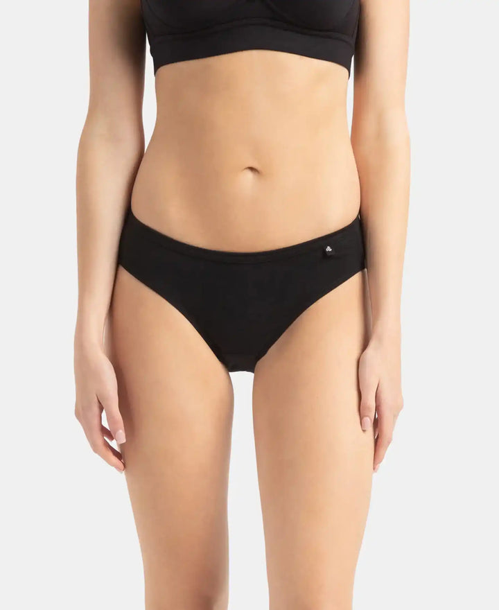 Medium Coverage Super Combed Cotton Bikini With Concealed Waistband and StayFresh Treatment - Dark Assorted (Pack of 5)