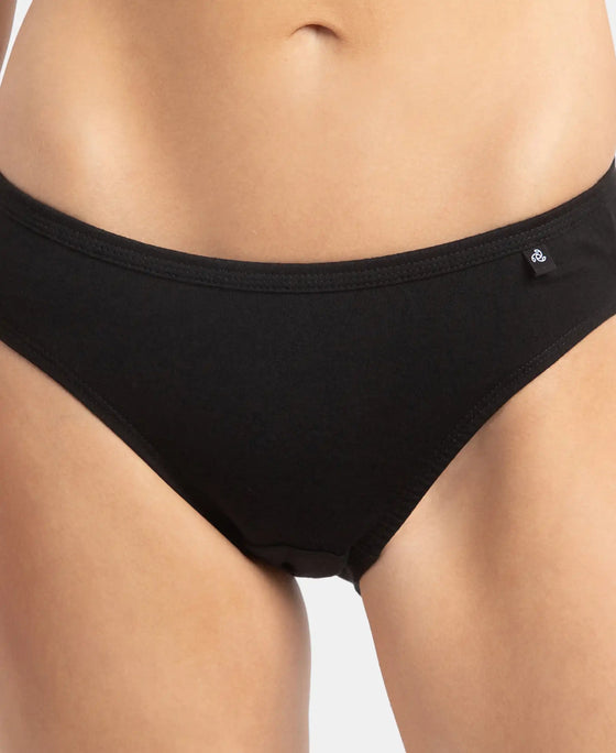 Medium Coverage Super Combed Cotton Bikini With Concealed Waistband and StayFresh Treatment - Dark Assorted (Pack of 5)