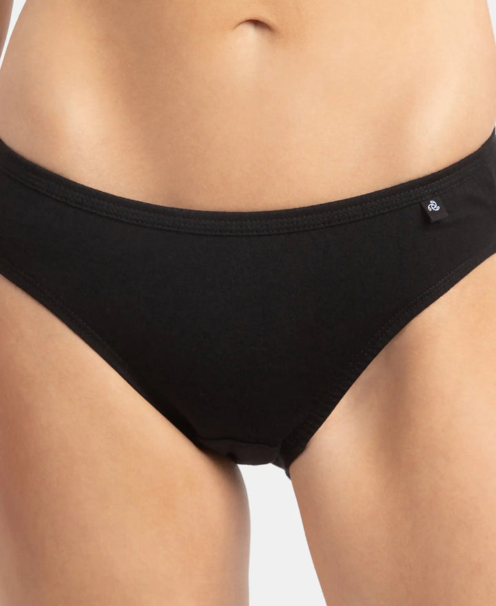 Medium Coverage Super Combed Cotton Bikini With Concealed Waistband and StayFresh Treatment - Dark Assorted (Pack of 5)