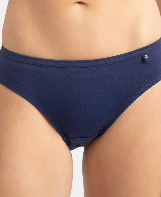 Medium Coverage Super Combed Cotton Bikini With Concealed Waistband and StayFresh Treatment - Dark Assorted (Pack of 5)