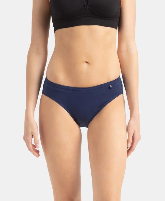 Medium Coverage Super Combed Cotton Bikini With Concealed Waistband and StayFresh Treatment - Dark Assorted (Pack of 5)