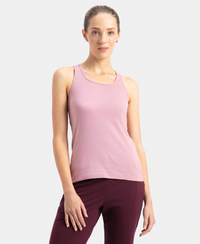 Super Combed Cotton Rib Fabric Slim Fit Solid Racerback Styled Tank Top - Lilas