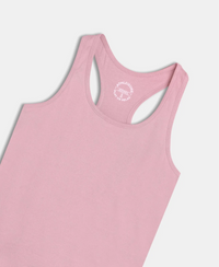 Super Combed Cotton Rib Fabric Slim Fit Solid Racerback Styled Tank Top - Lilas