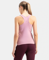 Super Combed Cotton Rib Fabric Slim Fit Solid Racerback Styled Tank Top - Lilas