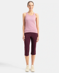 Super Combed Cotton Rib Fabric Slim Fit Solid Racerback Styled Tank Top - Lilas