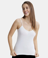 Super Combed Cotton Rib Camisole with Adjustable Straps and StayFresh Treatment - Black & White (Pack of 2)
