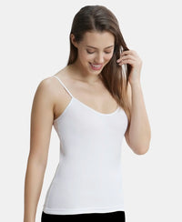 Super Combed Cotton Rib Camisole with Adjustable Straps and StayFresh Treatment - Black & White (Pack of 2)