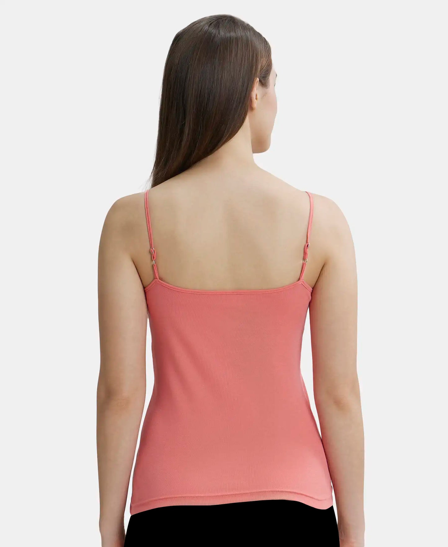 Super Combed Cotton Rib Camisole with Adjustable Straps and StayFresh Treatment - Candy Pink