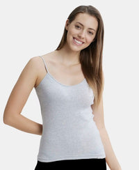 Super Combed Cotton Rib Camisole with Adjustable Straps and StayFresh Treatment - Steel Grey Melange
