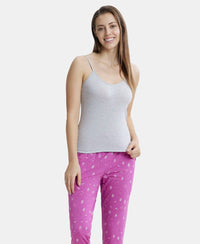 Super Combed Cotton Rib Camisole with Adjustable Straps and StayFresh Treatment - Steel Grey Melange