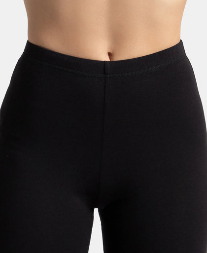 High Coverage Super Combed Cotton Elastane Stretch Shorties With Concealed Waistband - Black & Skin (Pack of 2)