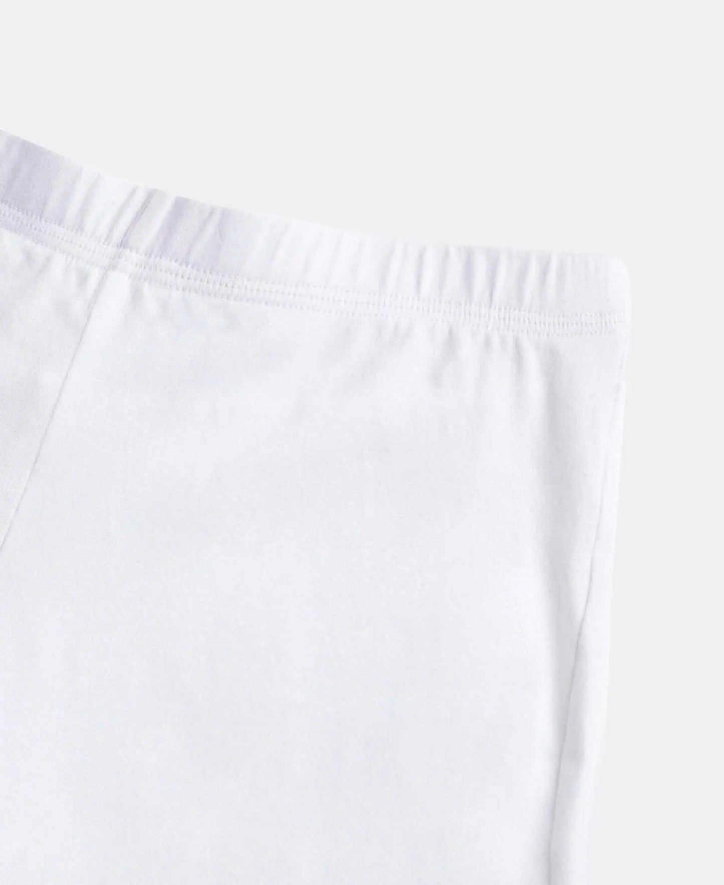 High Coverage Super Combed Cotton Elastane Stretch Shorties With Concealed Waistband - White-9
